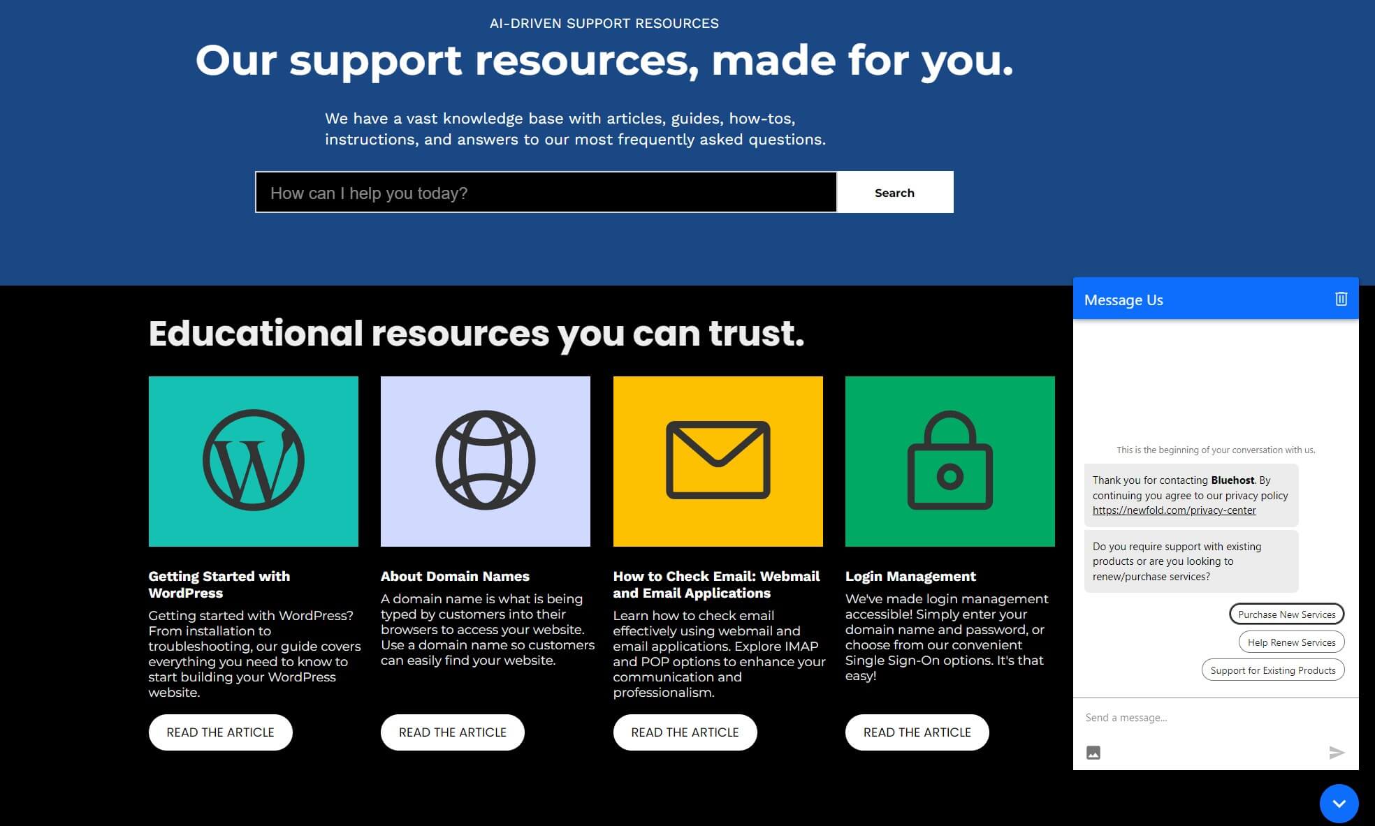 Bluehost Support